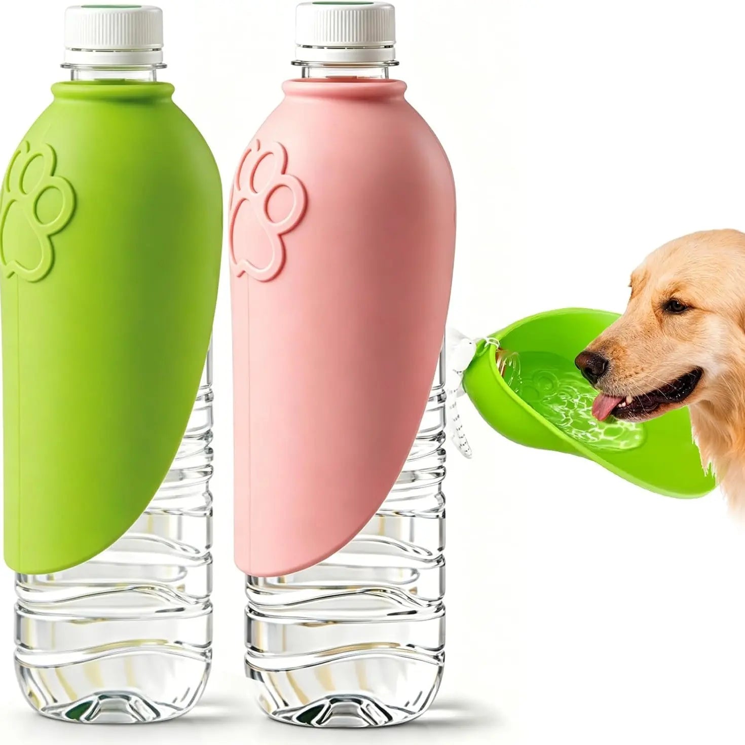 HILLIEN Portable Compact & Lightweight Dog Water Bottle - Foldable Leak-Preventing Pet Water Dispenser with Easy 1-Hand Operation, Dog Accessories for Backpack, Car, Walking | Dealsforyoudays