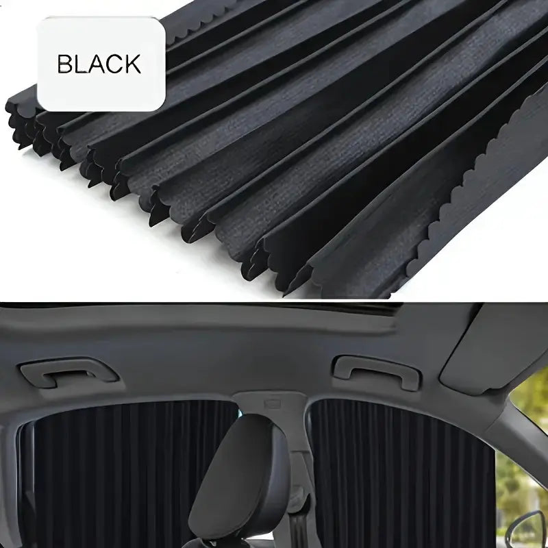 4 Pcs Magnetic Car Window Shades-Retractable Side Window Privacy Curtains,Side Strong-Light Blocking UV Protection Sun Blocker,Car Window Curtain
