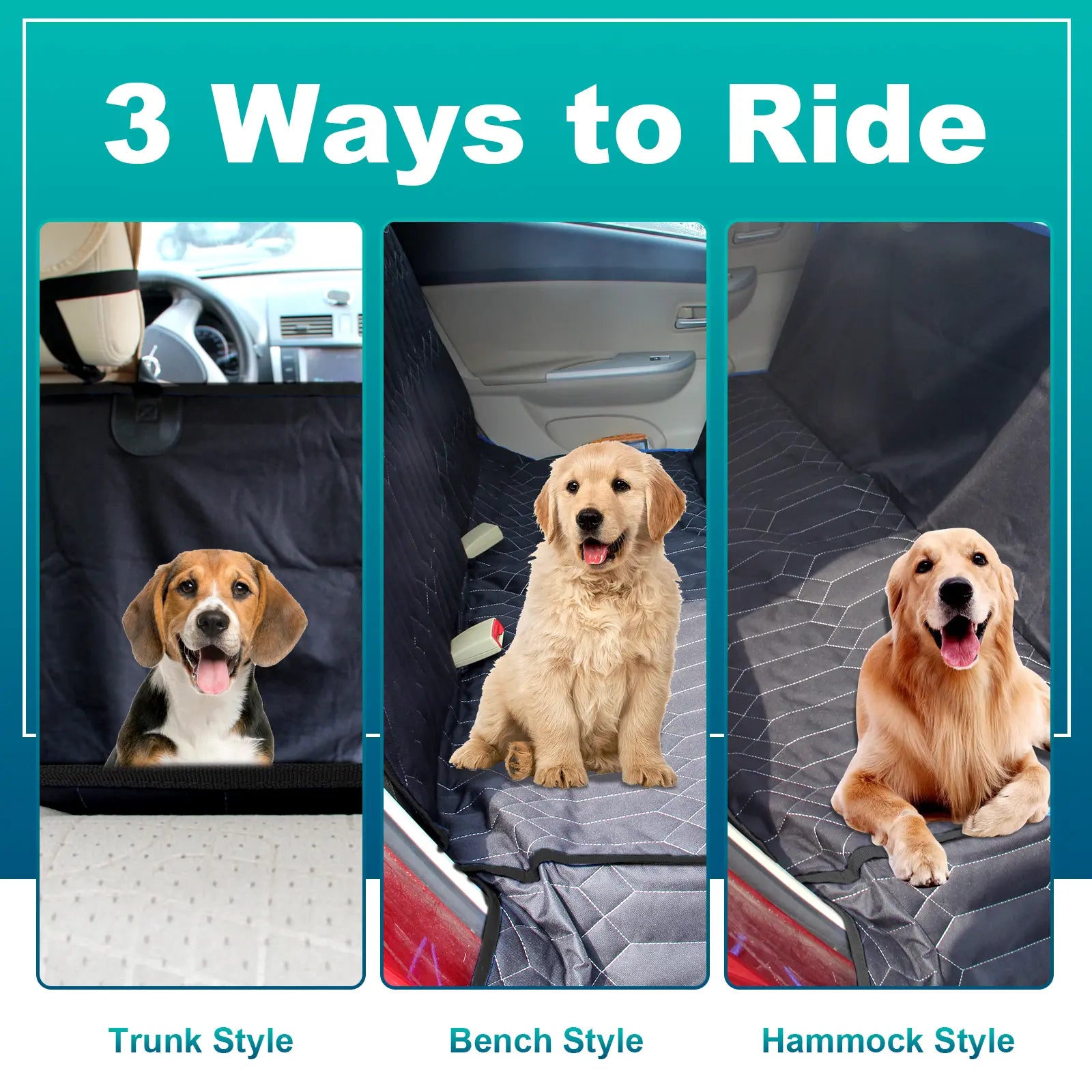 Dog Car Seat Cover,Waterproof Car Seat Covers for Dogs,Hammock 600D Heavy Duty Scratch Proof Nonslip Durable Soft Pet Back Seat Covers for Small or Mid-Size Sedans, Suvs and Trucks