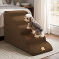 TSYPAIRS 5 Steps Ramp for Large Dogs, 23" Foam Dog Stairs, with Non-Slip Bottom, Dog Ramp, Gray, Brown, Etc
