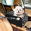 Chtoocy Dog Car Seat for Small Dogs,Center Console Detachable Washable Dog Car Seat Support up to 20Lbs,Portable Anti-Collapse Puppy Car Seat,Pet Car Seat with Soft Cushion&Safety Belt&Storage Pockets