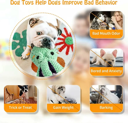 Interactive Plush Squeaky Dog Toy for All Sizes - Durable Soft Fabric Chew Toy for Indoor Play and Boredom Relief - MRWJ