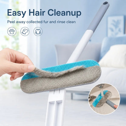 Universal Pet Hair Remover Brush with Long Handle - Reusable and Easy to Clean Tool for Sofa and Carpet - Ideal for Dog and Cat Grooming