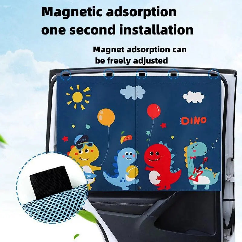 Car Sunshade, Magnetic Double Layer Car Sunshade, Sun Protect Car Sunshade, Auto Interior Accessories, Car Sunshade Curtains, Sun Shade for Car Window