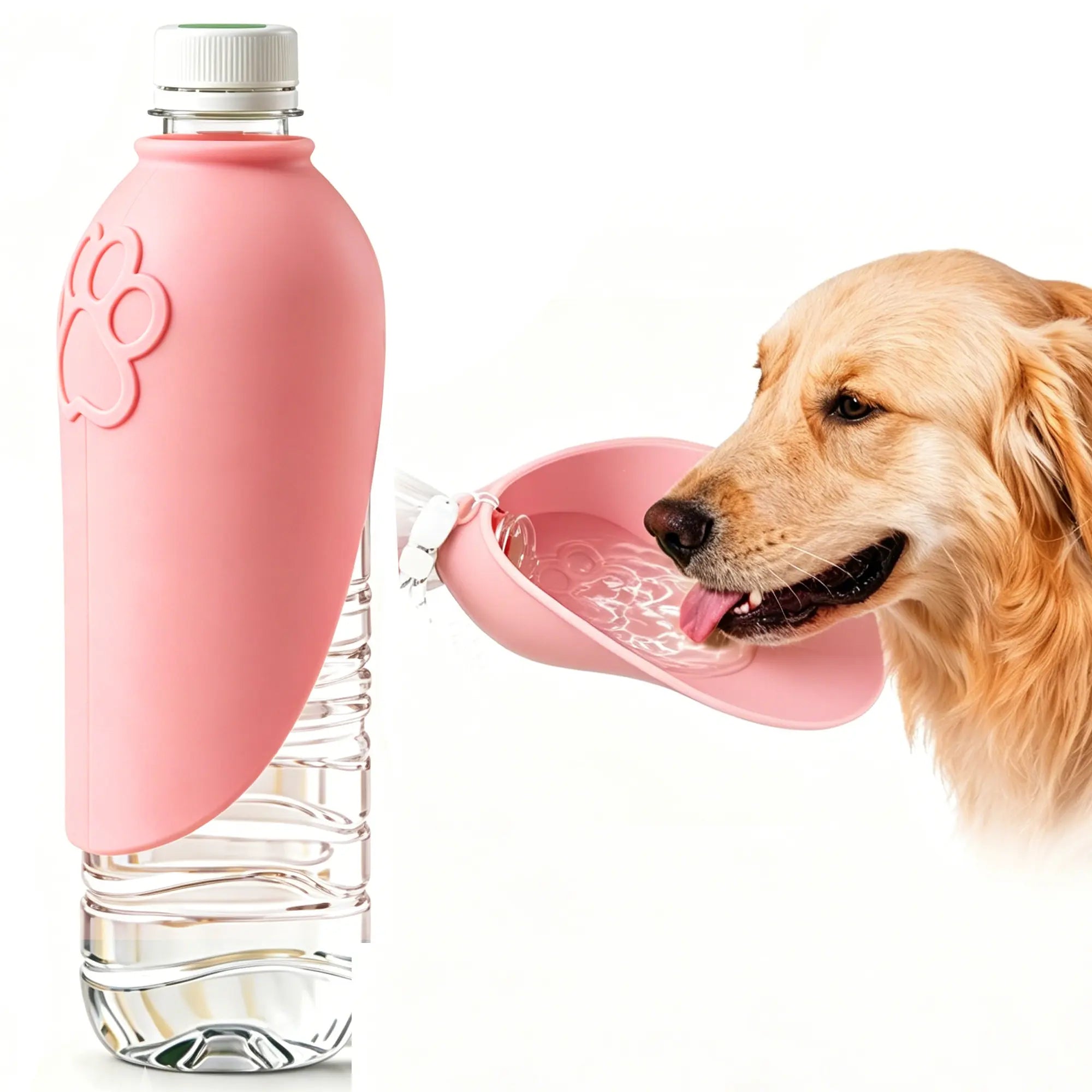HILLIEN Portable Compact & Lightweight Dog Water Bottle - Foldable Leak-Preventing Pet Water Dispenser with Easy 1-Hand Operation, Dog Accessories for Backpack, Car, Walking | Dealsforyoudays