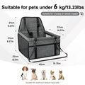 Pet Car Seat for Cats & Dogs - Foldable 15Lb Safety Booster, Breathable Mesh, Zipper, Fold & Store Fast, Easy to Clean & Assemble, Large Space, Solid Plain Design, PVC Pipe Support, Fits Front & Back Seats, Pet Travel Accessory
