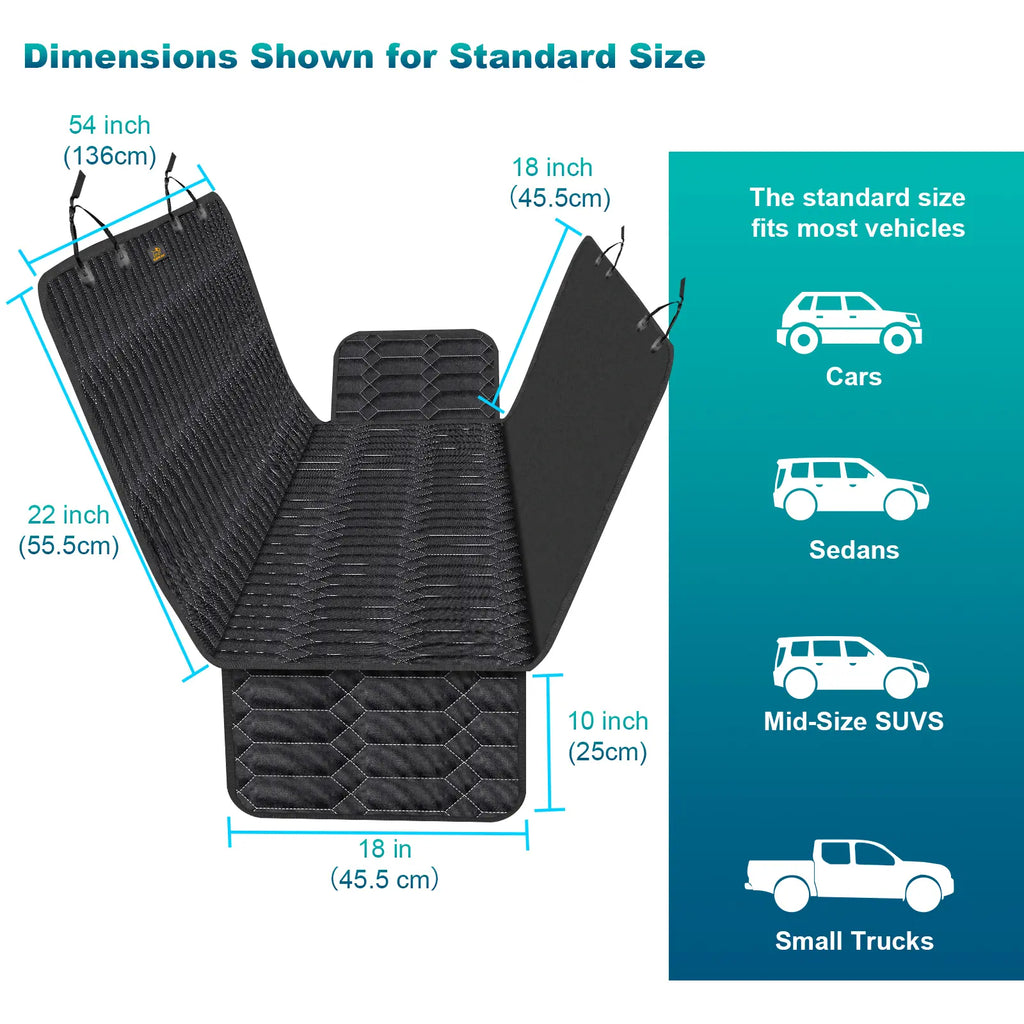 Dog Car Seat Cover,Waterproof Car Seat Covers for Dogs,Hammock 600D Heavy Duty Scratch Proof Nonslip Durable Soft Pet Back Seat Covers for Small or Mid-Size Sedans, Suvs and Trucks