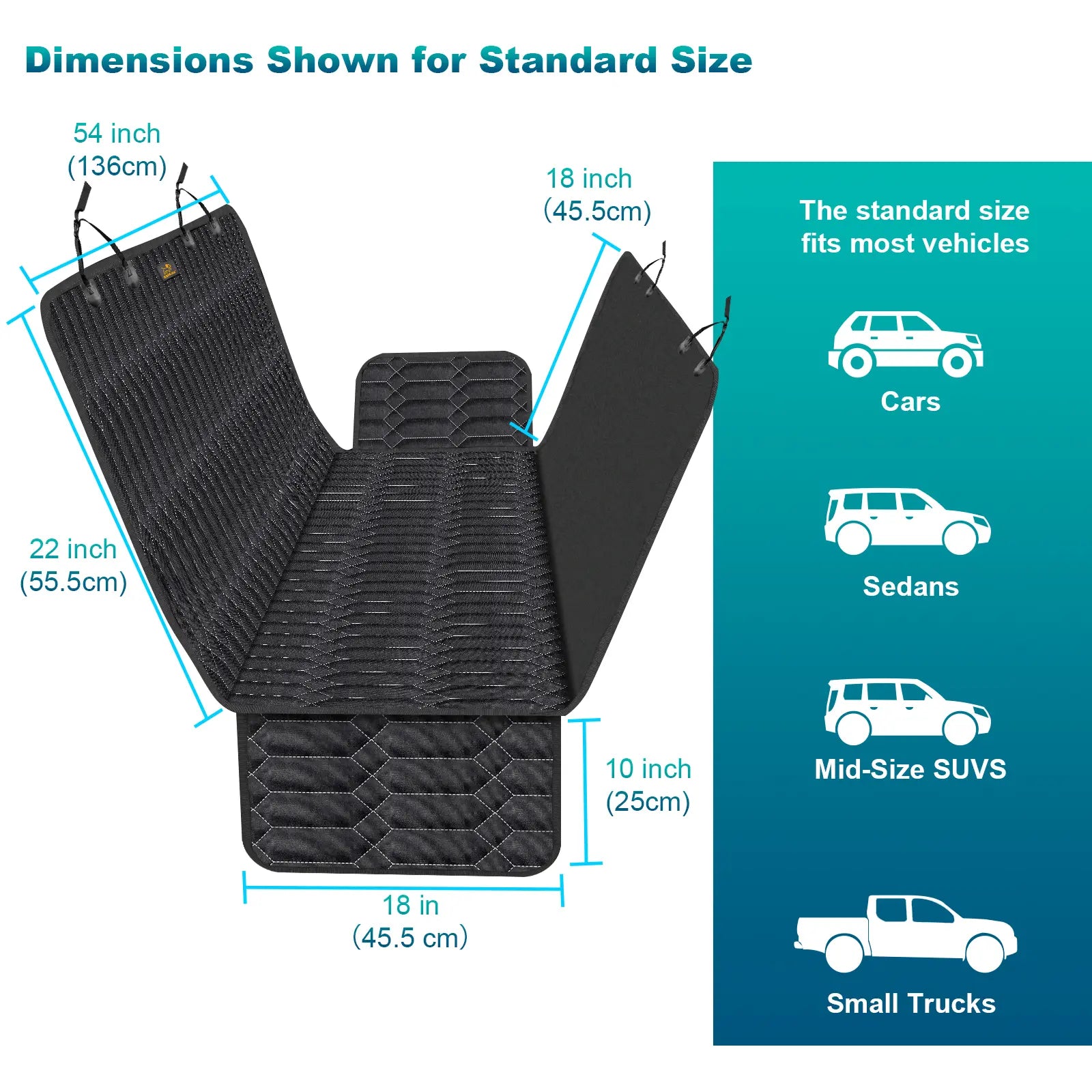 Dog Car Seat Cover,Waterproof Car Seat Covers for Dogs,Hammock 600D Heavy Duty Scratch Proof Nonslip Durable Soft Pet Back Seat Covers for Small or Mid-Size Sedans, Suvs and Trucks