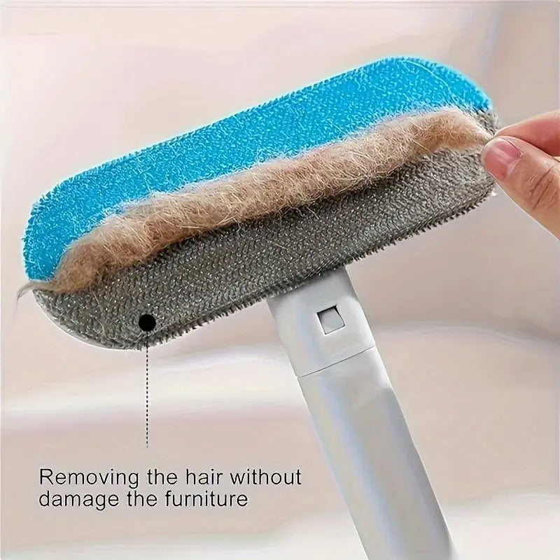 Universal Pet Hair Remover Brush with Long Handle - Reusable and Easy to Clean Tool for Sofa and Carpet - Ideal for Dog and Cat Grooming
