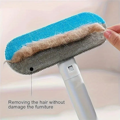 Universal Pet Hair Remover Brush with Long Handle - Reusable and Easy to Clean Tool for Sofa and Carpet - Ideal for Dog and Cat Grooming