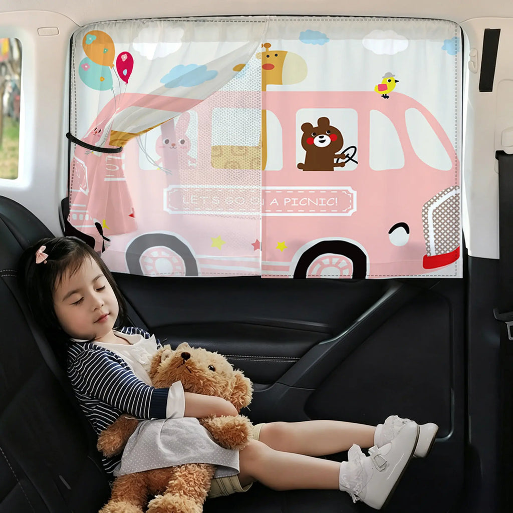 Car Sunshade, Magnetic Double Layer Car Sunshade, Sun Protect Car Sunshade, Auto Interior Accessories, Car Sunshade Curtains, Sun Shade for Car Window