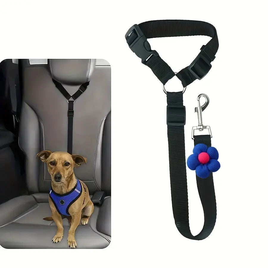 Pawzseek Universal Dog Harness Car Seat Belt Strap - Adjustable, Durable, Easy-To-Use Pet Safety Accessory for Secure Car Fit, Safe Travel Rides