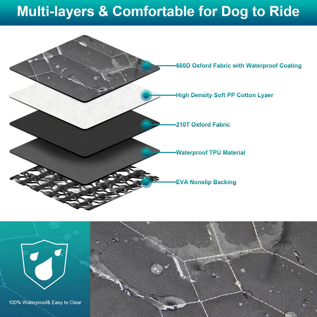 Dog Car Seat Cover,Waterproof Car Seat Covers for Dogs,Hammock 600D Heavy Duty Scratch Proof Nonslip Durable Soft Pet Back Seat Covers for Small or Mid-Size Sedans, Suvs and Trucks