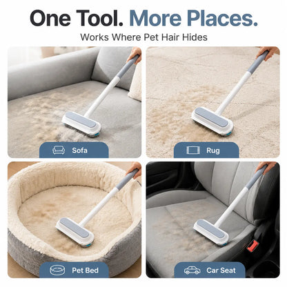 Universal Pet Hair Remover Brush with Long Handle - Reusable and Easy to Clean Tool for Sofa and Carpet - Ideal for Dog and Cat Grooming