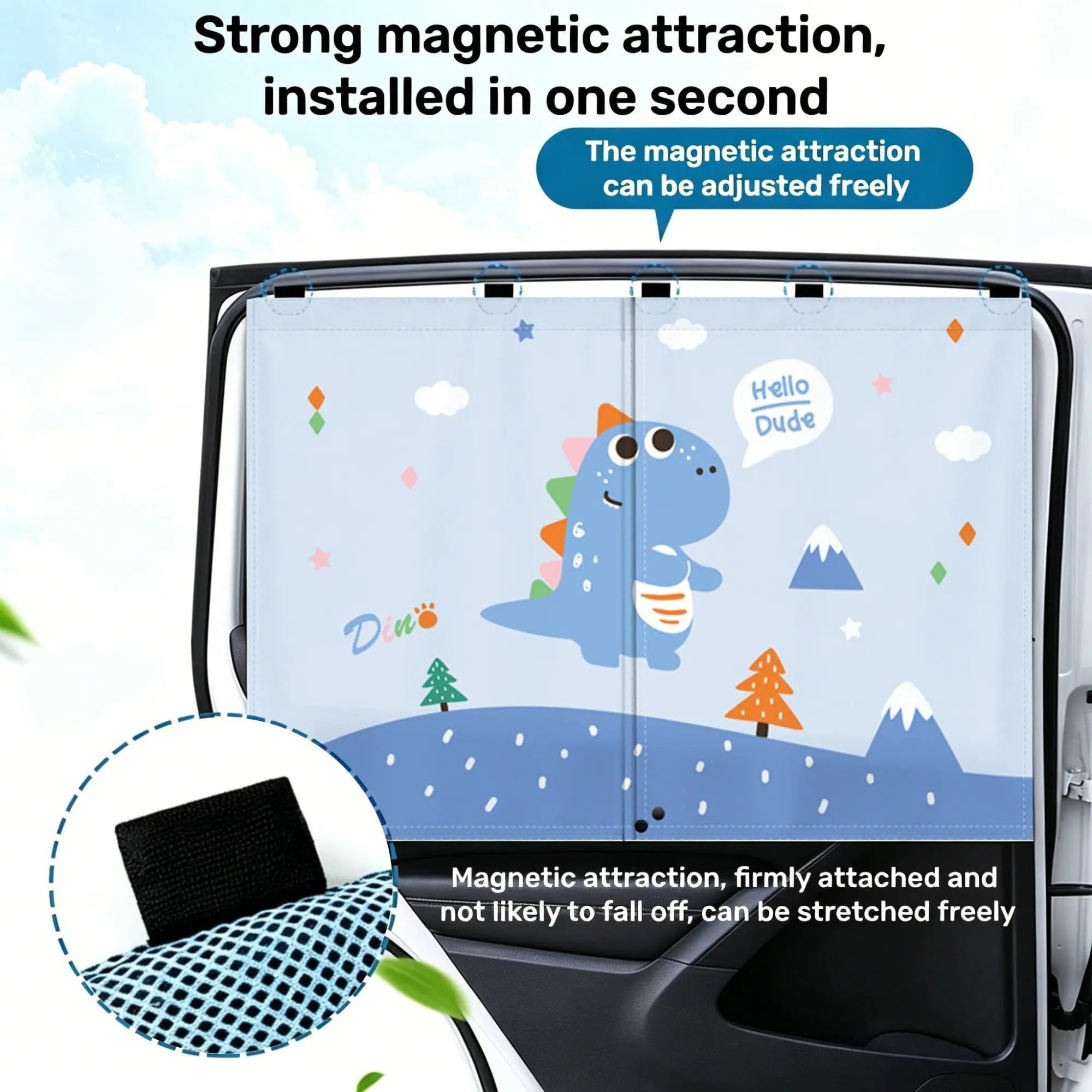 Car Sunshade, Magnetic Double Layer Car Sunshade, Sun Protect Car Sunshade, Auto Interior Accessories, Car Sunshade Curtains, Sun Shade for Car Window