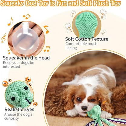 Interactive Plush Squeaky Dog Toy for All Sizes - Durable Soft Fabric Chew Toy for Indoor Play and Boredom Relief - MRWJ