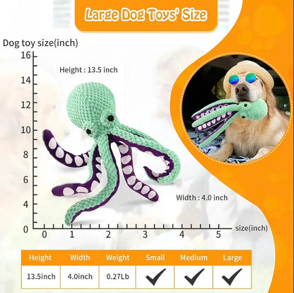 Interactive Plush Squeaky Dog Toy for All Sizes - Durable Soft Fabric Chew Toy for Indoor Play and Boredom Relief - MRWJ