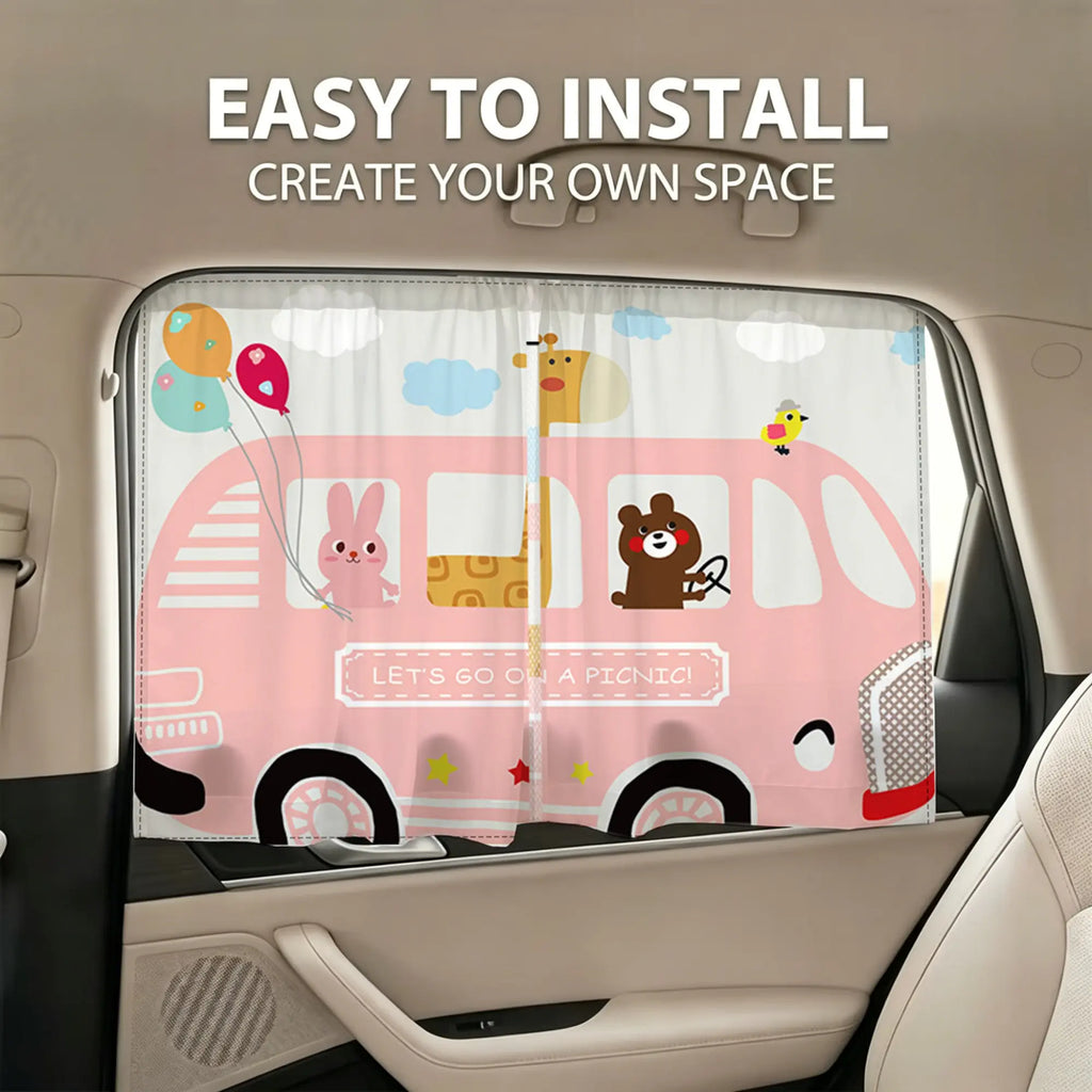 Car Sunshade, Magnetic Double Layer Car Sunshade, Sun Protect Car Sunshade, Auto Interior Accessories, Car Sunshade Curtains, Sun Shade for Car Window