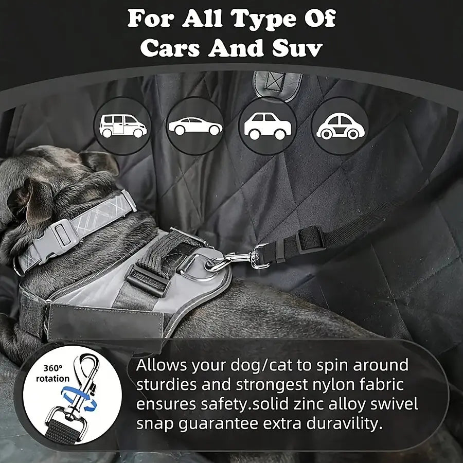 Pawzseek Universal Dog Harness Car Seat Belt Strap - Adjustable, Durable, Easy-To-Use Pet Safety Accessory for Secure Car Fit, Safe Travel Rides