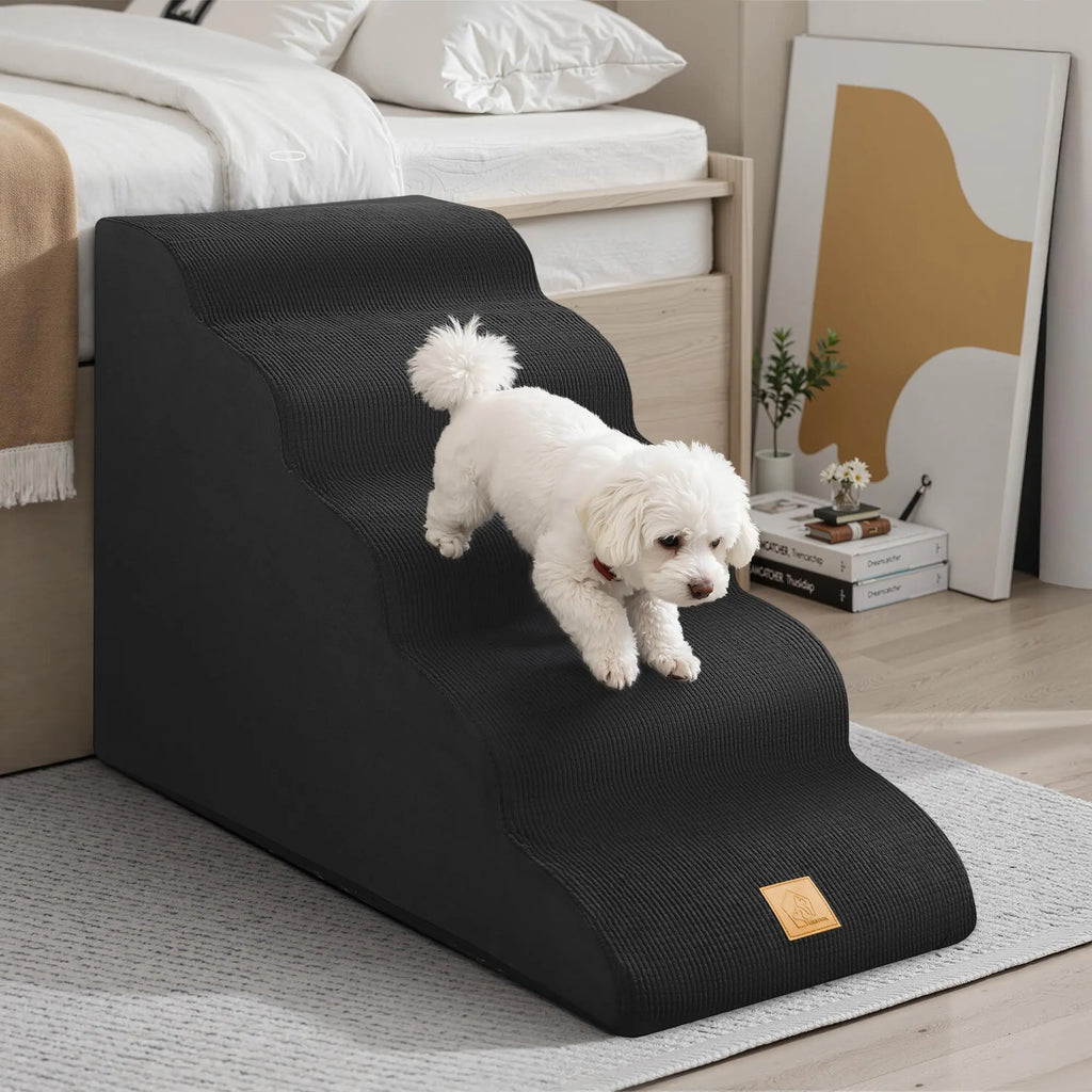 TSYPAIRS 5 Steps Ramp for Large Dogs, 23" Foam Dog Stairs, with Non-Slip Bottom, Dog Ramp, Gray, Brown, Etc