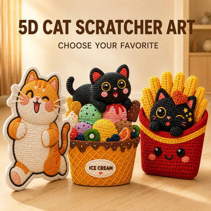 Omnipets 5D Cartoon-Printed Polyester Felt Cat Scratching Pad - Self-Adhesive Vertical Wall-Mounted Furniture Protector with Complimentary Bee Toy for Clean Indoor Cat Care
